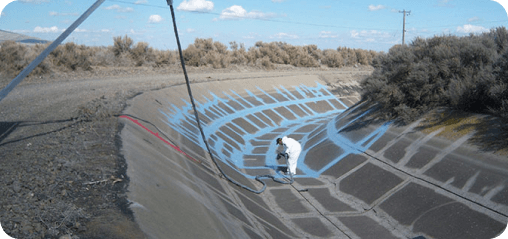 seamless polyurea coating bonded to concrete surface